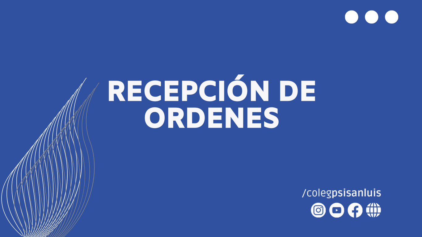 RECEPCIÓN DE ÓRDENES – ABRIL