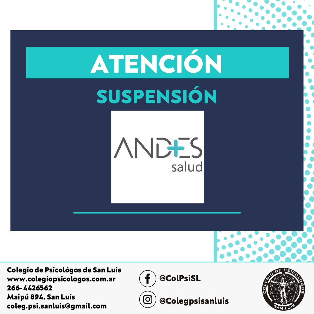 Suspensión Andes Salud